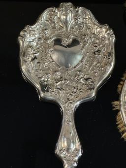 Three Silver Plate Vanity Items