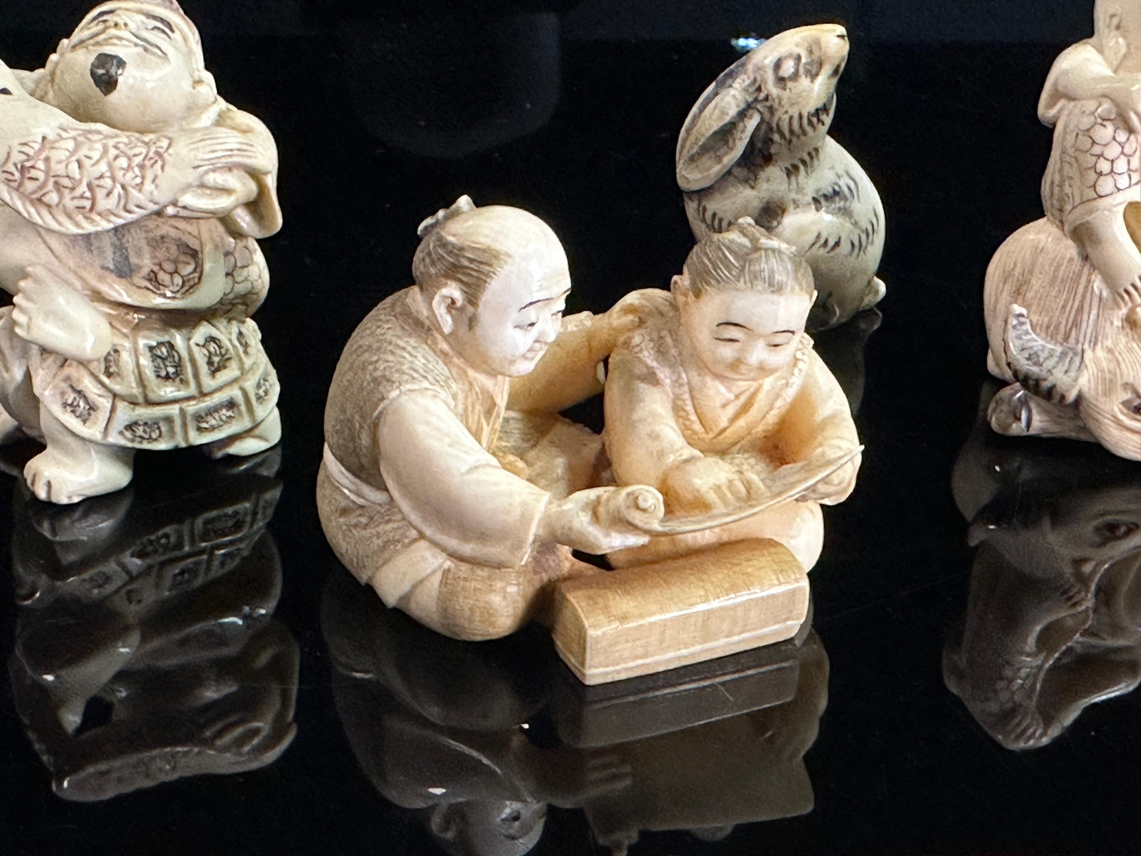 Five Carved Netsukes Signed