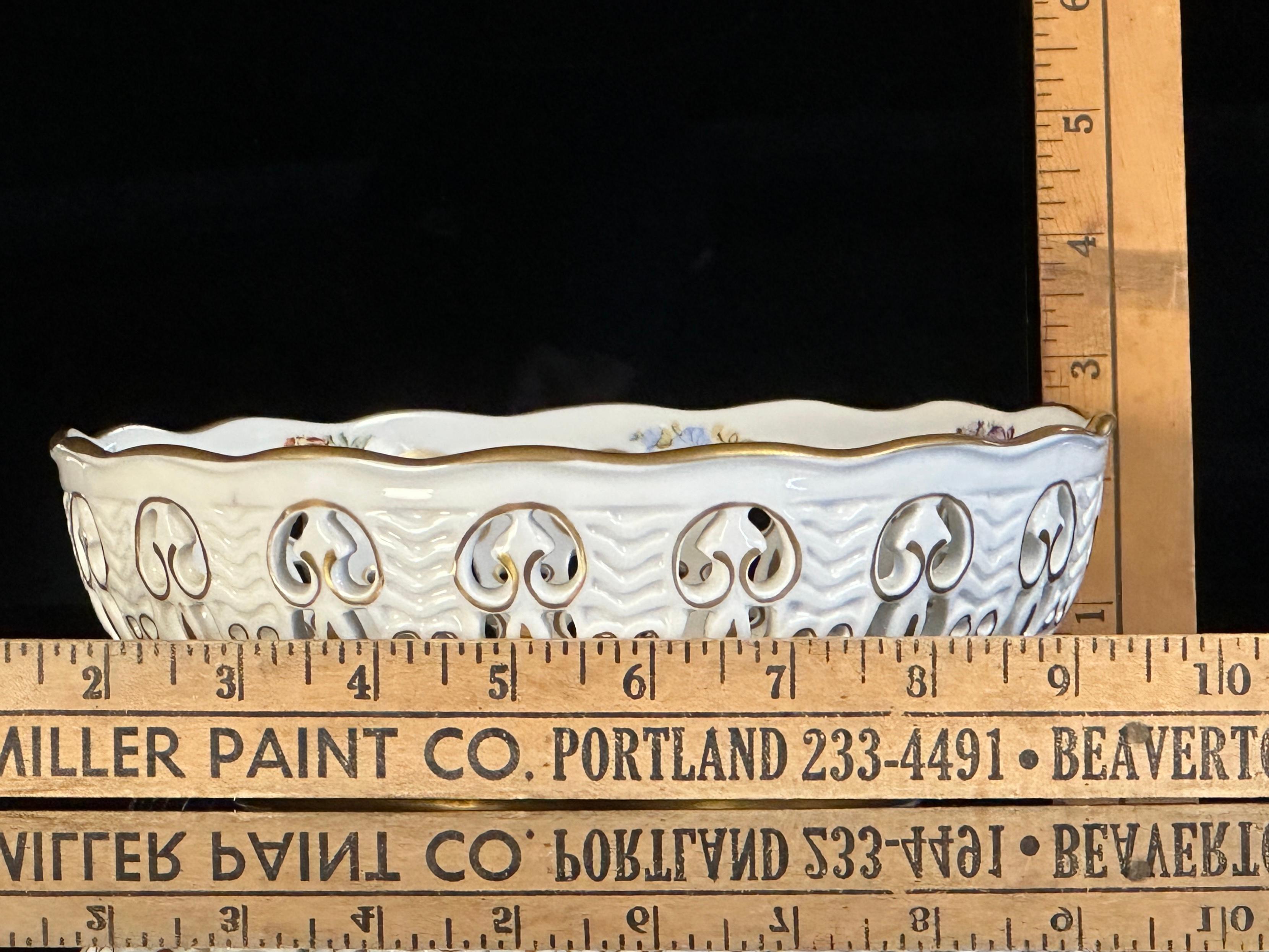 German Pierced Hand Painted Bowl