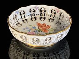 German Pierced Hand Painted Bowl