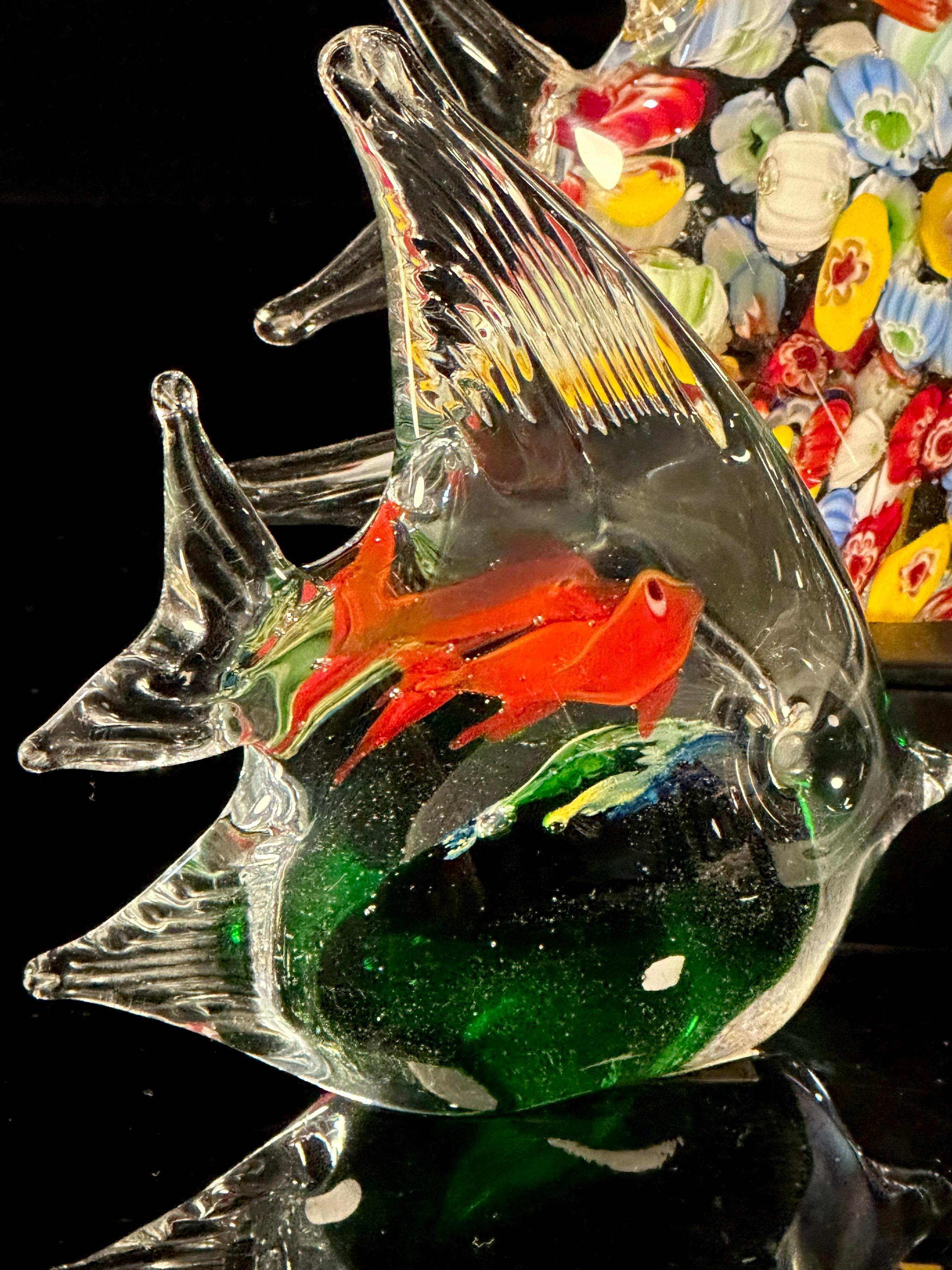 Six Art Glass Fish Paperweights