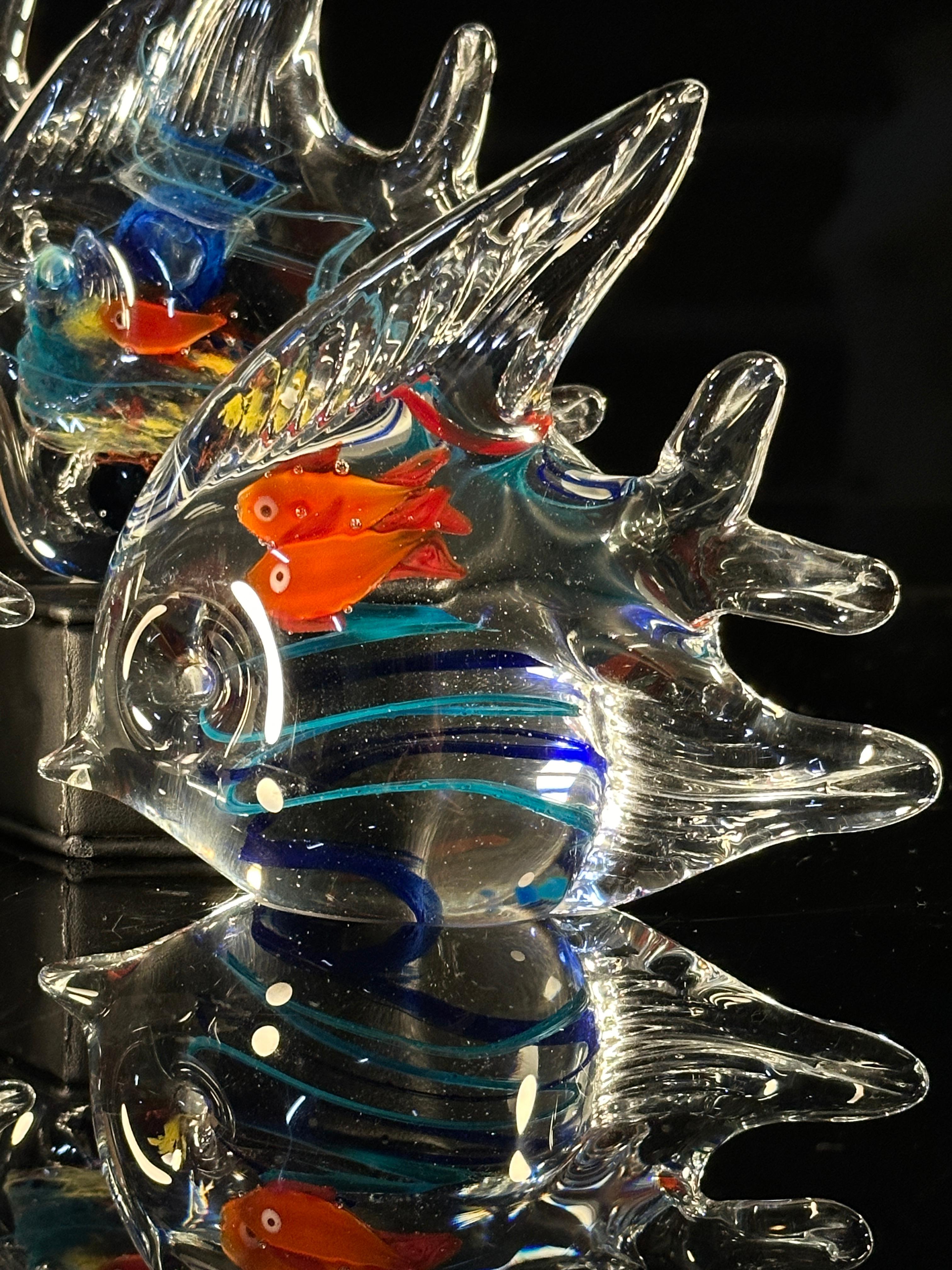 Six Art Glass Fish Paperweights