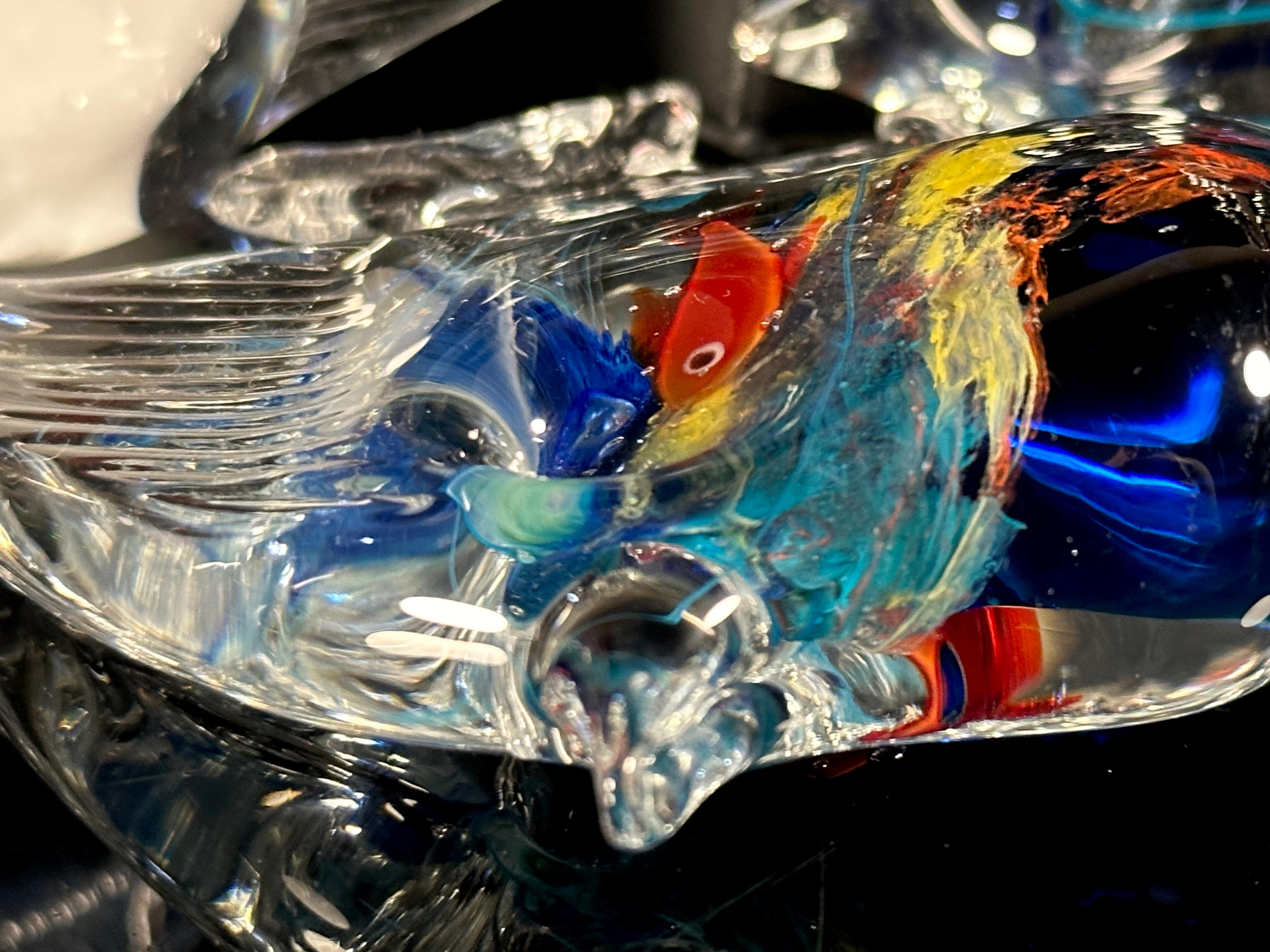 Six Art Glass Fish Paperweights