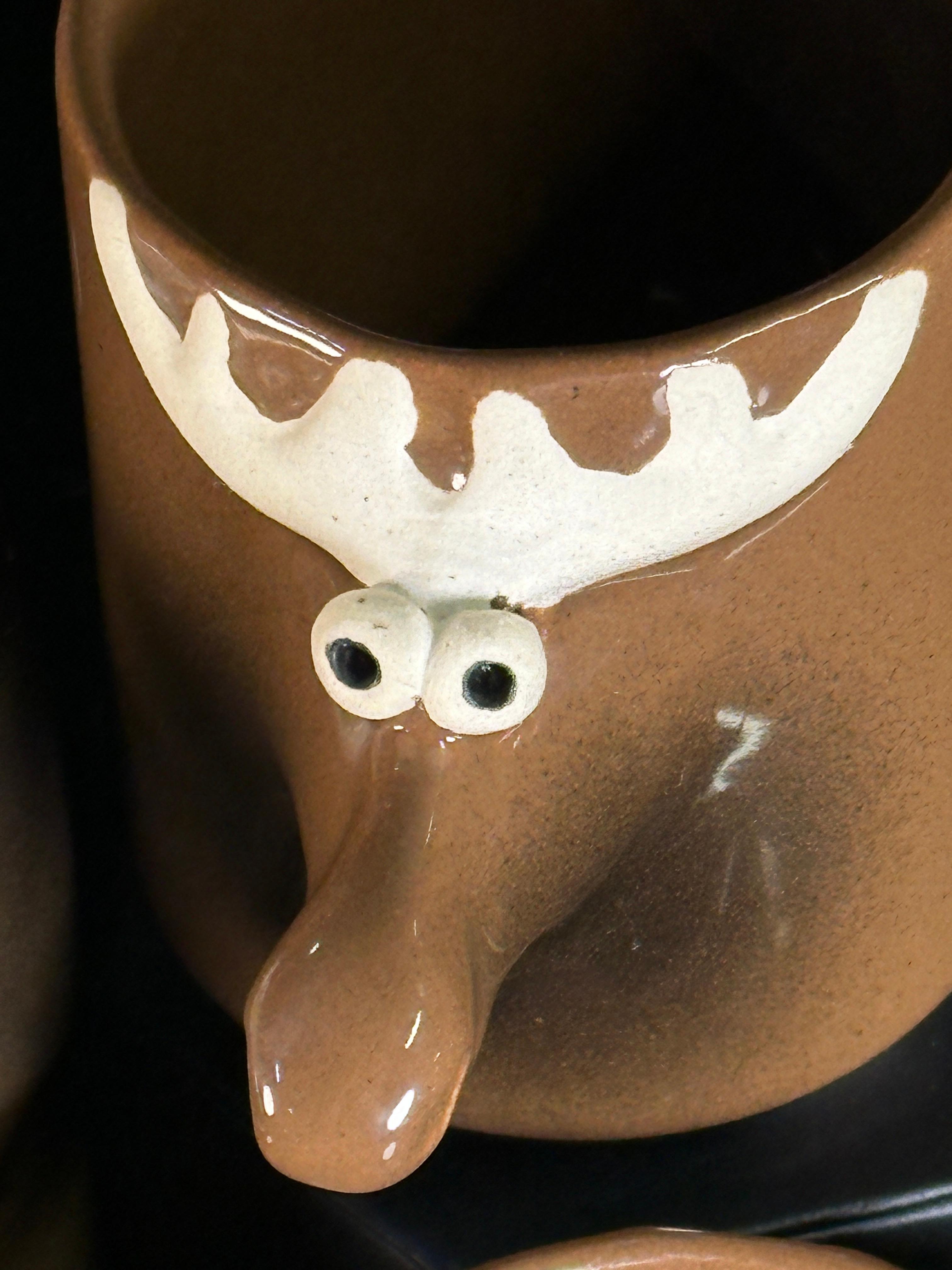 Three Moose Pottery Items