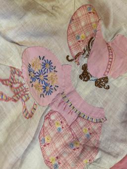 Vintage Embroidered Quilt