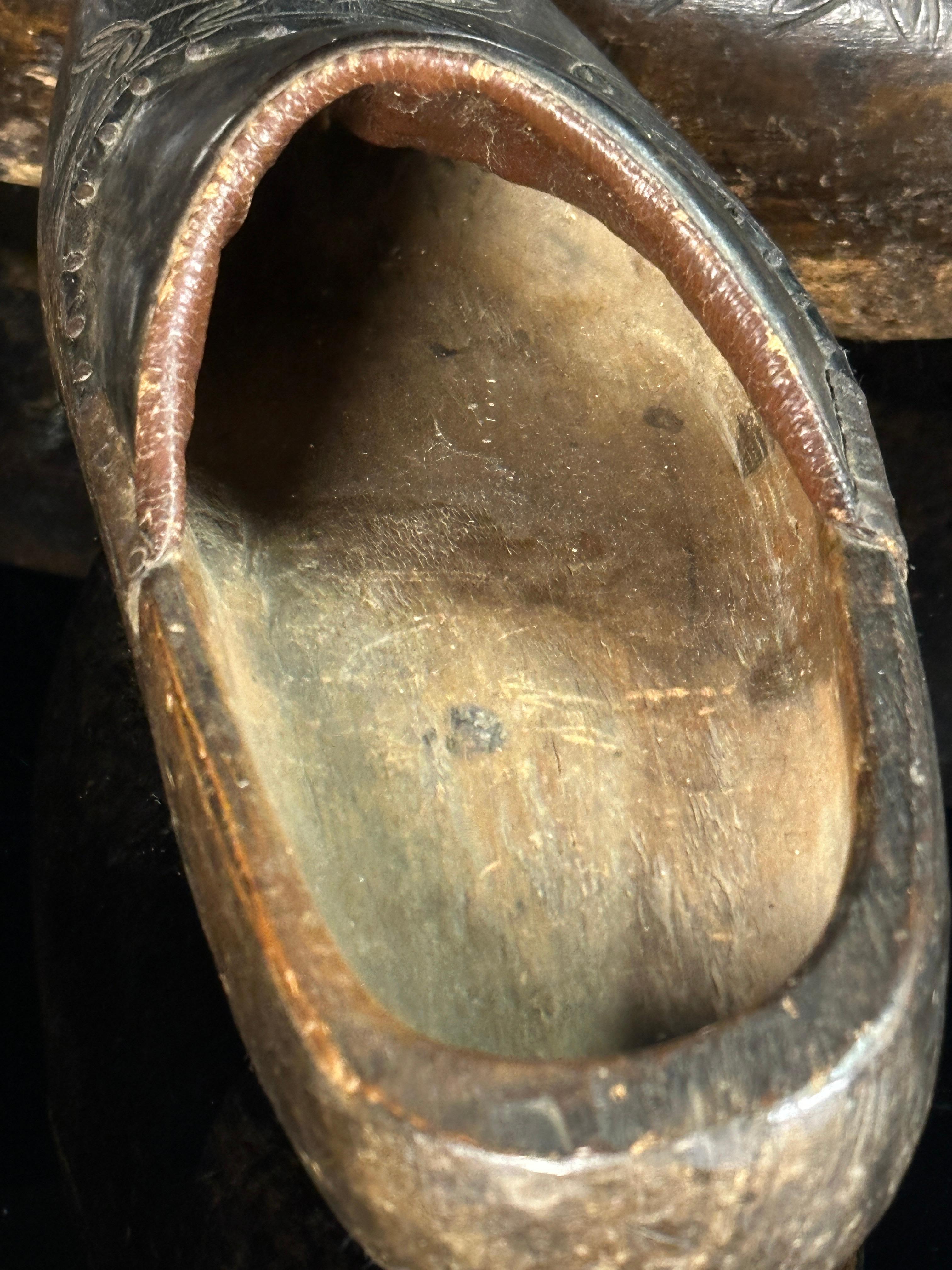 Amazing 1800's Antique Clogs from Holland Wood and Leather
