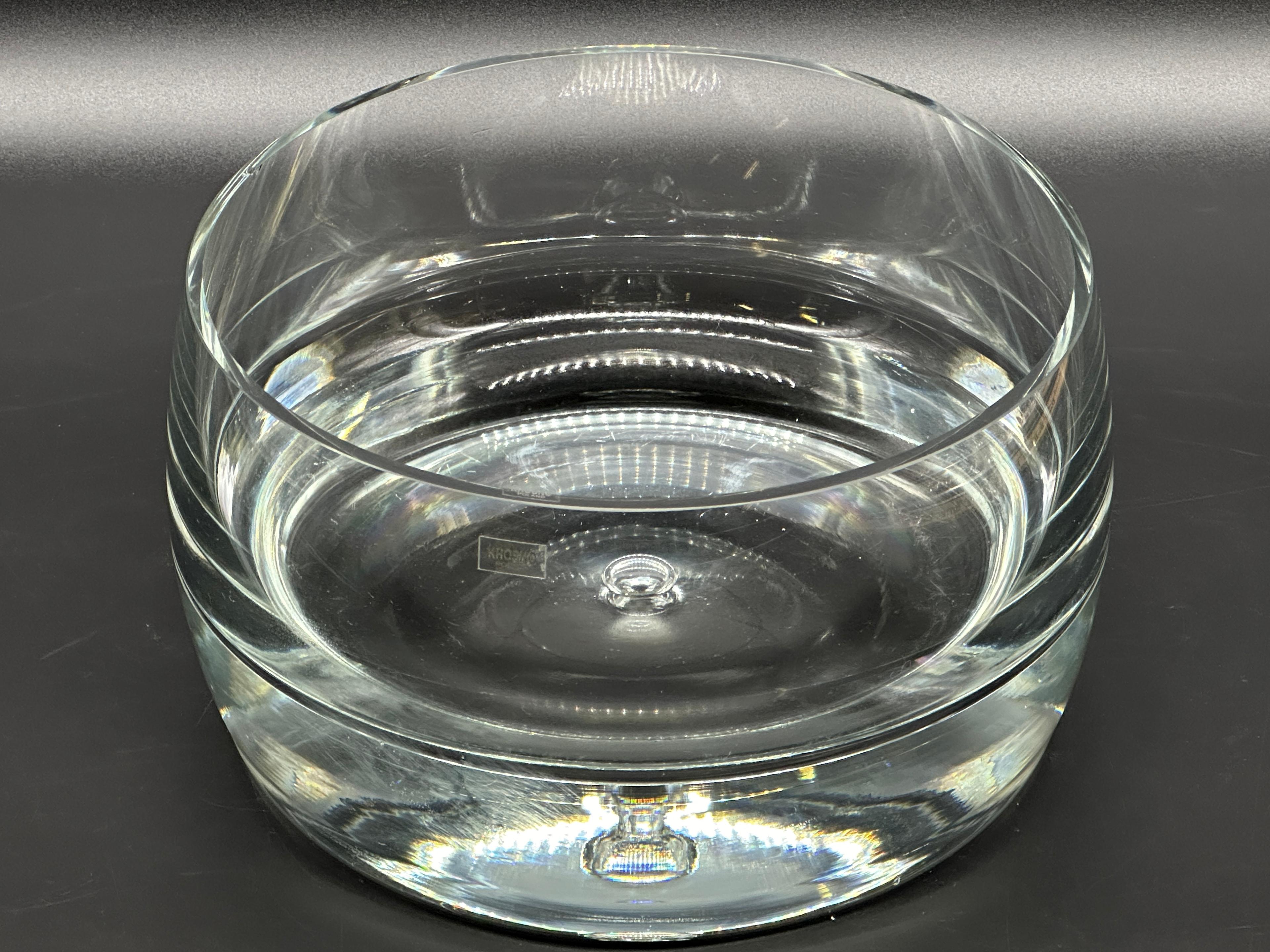 Danish Modern Glass Bowl by Krosno of Poland