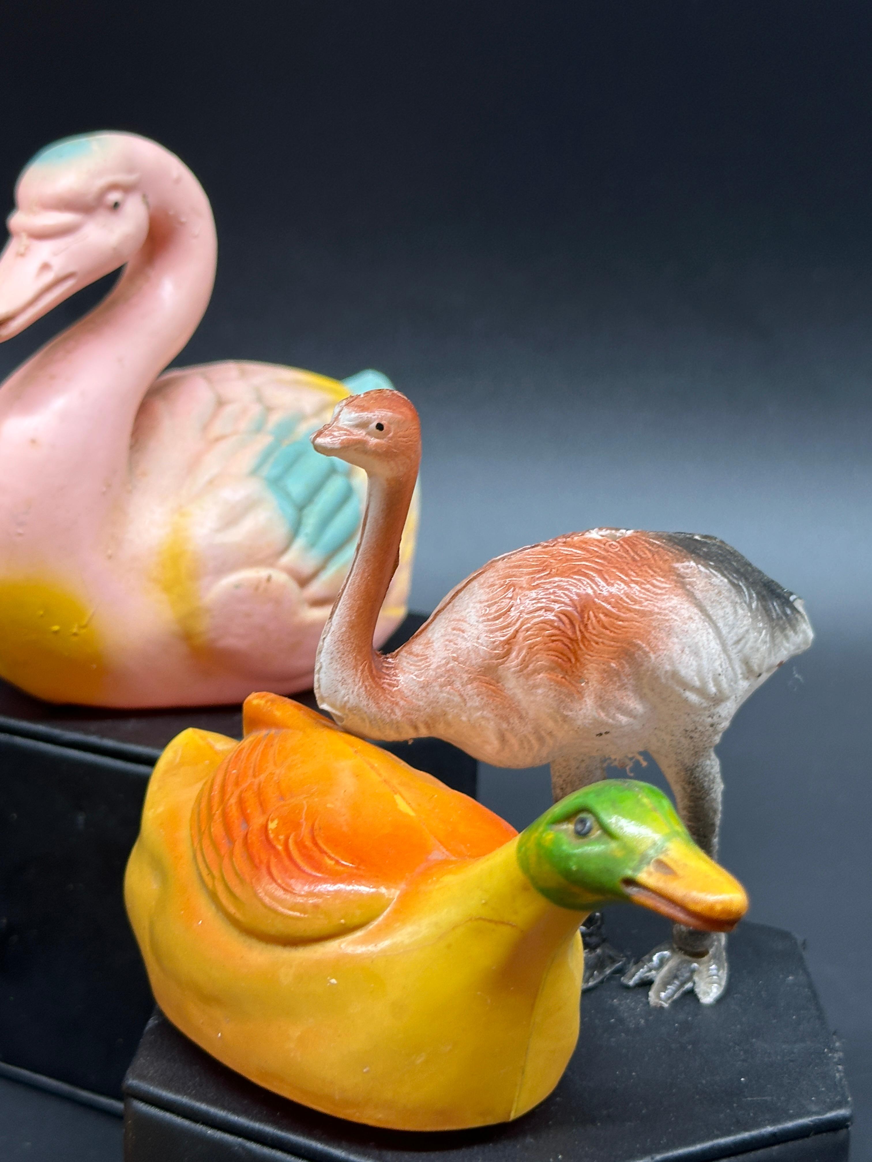 Collection of Celluloid Animal Water Foul Toys