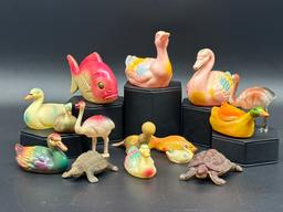 Collection of Celluloid Animal Water Foul Toys