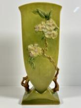 Roseville Apple Blossom Vase with Double Branch Handle