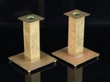 Pair of Bradley and Hubbard Bronze Candle Sticks