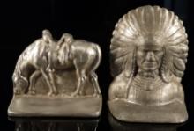 Native American and Horse Bookends
