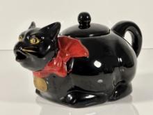 Cat Teapot with Red Bow