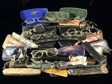 Vintage Eye Glasses and Case Collection
