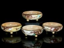 (4) Hand Painted Limoges Dresser Set Bowls