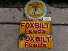 2 Foxbilt Feeds Signs & Thermometer