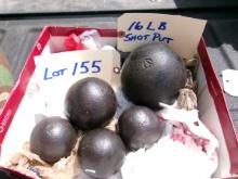 Misc. Sized Cannon Ball 4 PCS and 1 16LB Shot put