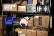 Shelf lot of Misc. Salisbury, HDMI Cables, Transformer, Boards