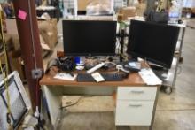 Desk and Contents, Computers, Monitors