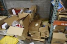 Pallet of Misc. Clothes, Rough Country Jeep Light Bar Mount, Tire Relocation Kit, Ajax, T-Balls