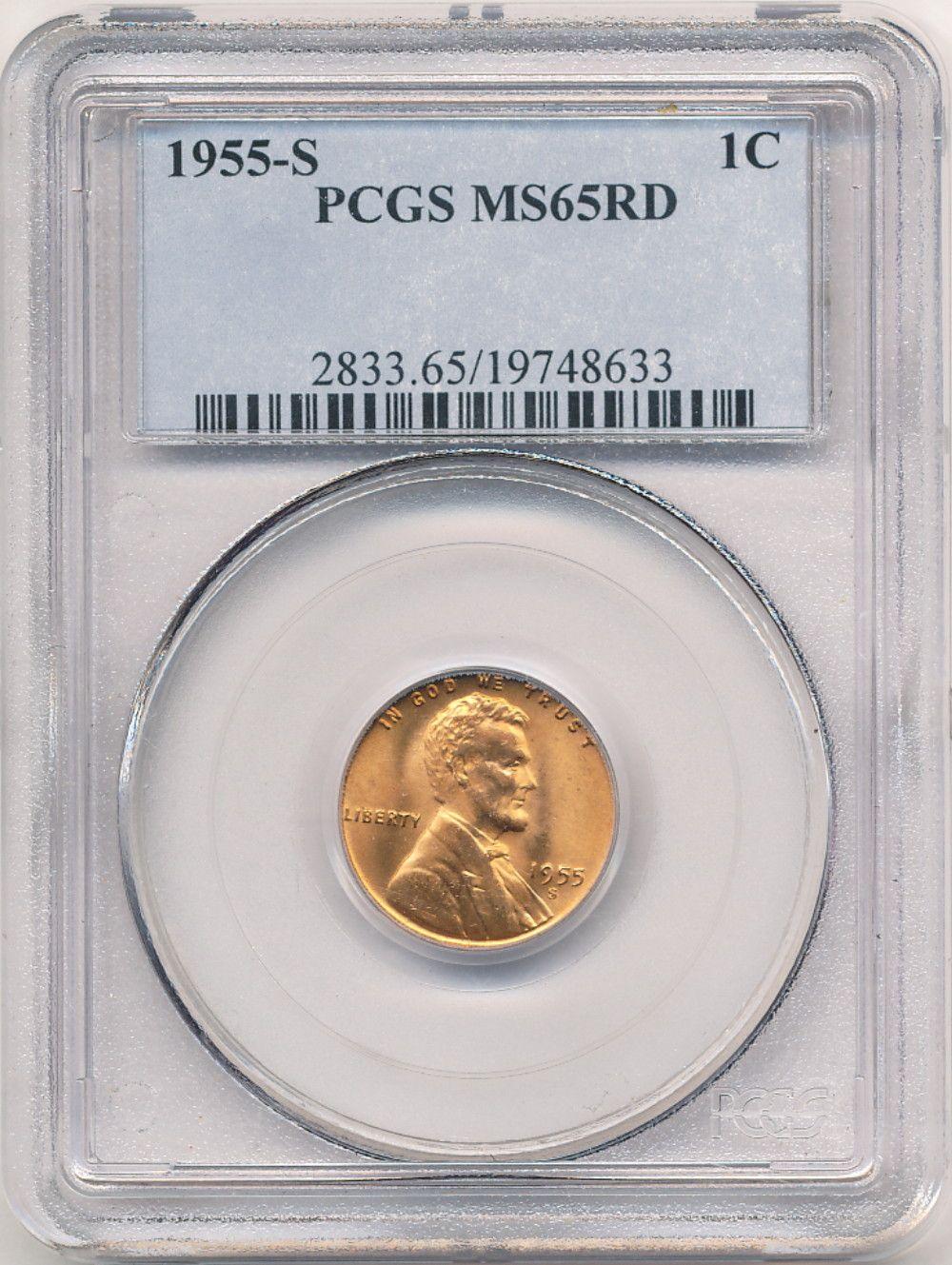 1955-S One Cent PCGS MS65RD
