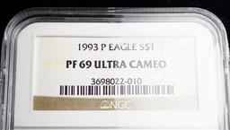 1993-P Proof American Silver Eagle NGC PF69 Ultra Cameo