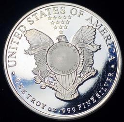 Proof SMI Silver Walking Liberty Design 1 ozt