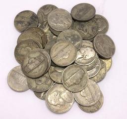 Roll (40) World War II Silver Nickels