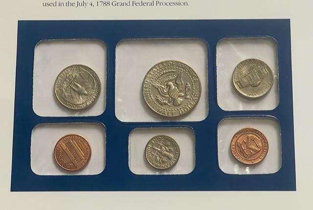 1987 U.S. Uncirculated Coin Mint Set Commemorative Collection Album Page (10-coins)