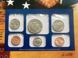 1987 U.S. Uncirculated Coin Mint Set Commemorative Collection Album Page (10-coins)