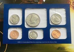 1989 U.S. Uncirculated Coin Mint Set Commemorative Collection Album Page (10-coins)