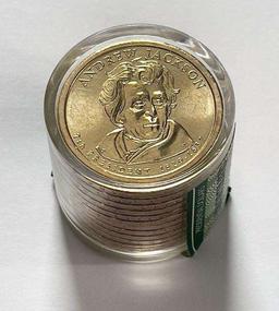 2008 Andrew Jackson Presidential Dollar Danbury Mint Sealed Roll (12-coins)