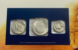 1976 U.S. Uncirculated Coin Mint Set Commemorative Collection Album Page (3-coins)