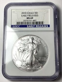 2010 American Silver Eagle NGC MS69 Early Releases