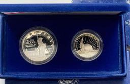 1986 U.S. Mint Statue of Liberty Proof Silver Dollar Commemorative Set (2-coins)