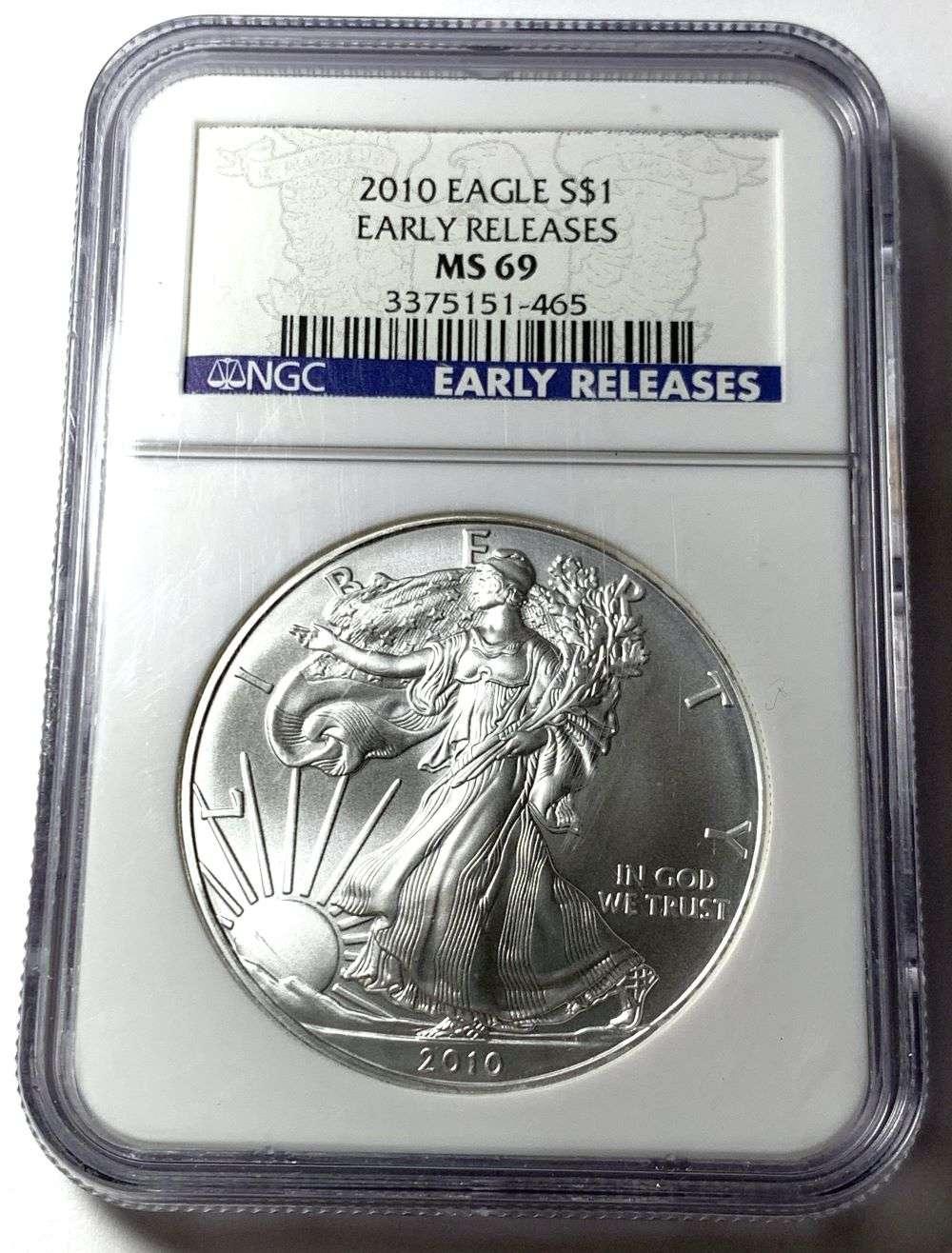 2010 American Silver Eagle NGC MS69 Early Releases