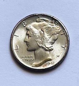 1941-D Mercury Silver Dime MS66FB