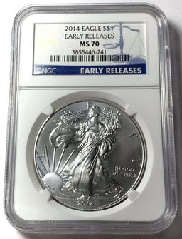 2014 American Silver Eagle NGC MS70 Early Releases