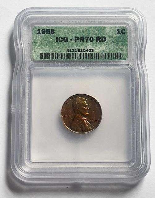 1958 Lincoln Wheat Small Cent ICG PR70 RD