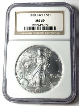 1999 American Silver Eagle NGC MS69