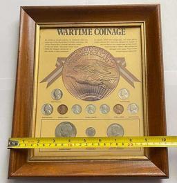 10.5"x12.5" Framed Commemorative Wartime Coinage Coin Collection (12-coins)