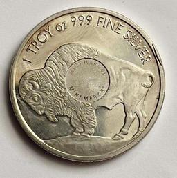 Indian Head / Buffalo 1 ozt .999 Fine Silver Round