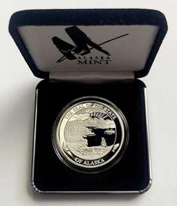 2003 Alaska Mint Fur Rendezvous 1 ozt Proof Silver Medallion - No COA