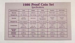 1986 U.S. Mint Proof Set (5-coins)
