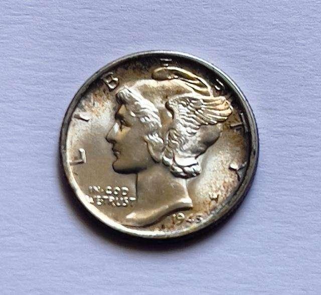 1945-S Mercury Silver Dime MS66FB