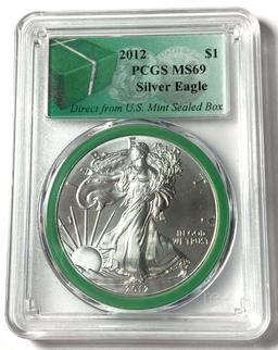 2012 American Silver Eagle PCGS MS69 Direct From U.S. Mint Sealed Box