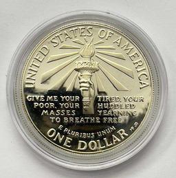 1986 Statue of Liberty Commemorative Proof Silver Dollar in Capsule