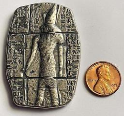 2021 Egyptian Tomb Relic Horus Hand Poured 3 ozt .999 Fine Silver Bar