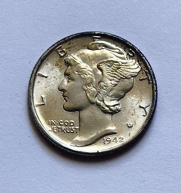 1942 Mercury Silver Dime MS66FB