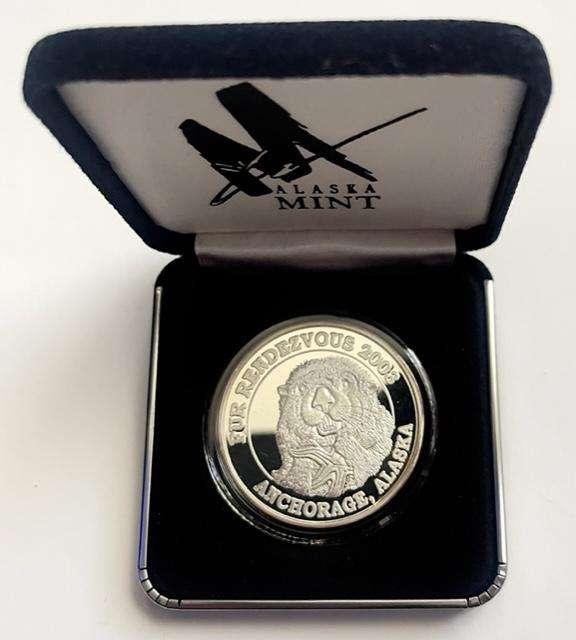 2003 Alaska Mint Fur Rendezvous 1 ozt Proof Silver Medallion - No COA